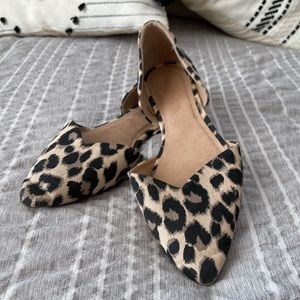 Canvas Leopard-Print Flats